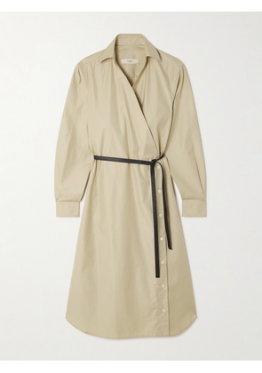 Purdey - Belted Cotton And Tencel™ Lyocell-blend Poplin Midi Wrap Dress - Brown - UK 6,UK 8,UK 10,UK 12,UK 14,UK 16,UK 18