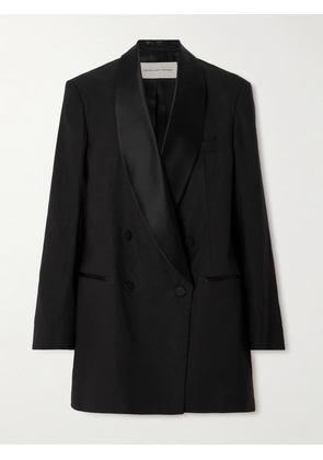Dries Van Noten - Double-breasted Linen, Cotton And Silk-blend Blazer - Black - x small,small,medium,large