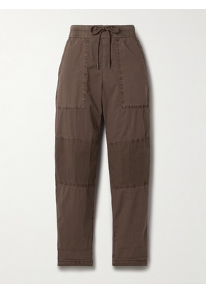 James Perse - Paneled Cotton-blend Poplin And Canvas Tapered Pants - Brown - 0,1,2,3,4