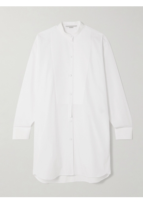 Stella McCartney - + Net Sustain Piqué-trimmed Organic Cotton-poplin Mini Shirt Dress - White - IT34,IT36,IT38,IT40,IT42,IT44,IT46,IT48