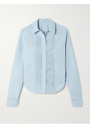 Loewe - Pintucked Embroidered Cotton-poplin Shirt - Blue - FR34,FR36,FR38,FR40,FR42,FR44