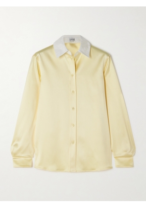 Loewe - Cotton Poplin-trimmed Silk-blend Satin Shirt - Yellow - FR34,FR36,FR38,FR40,FR42,FR44