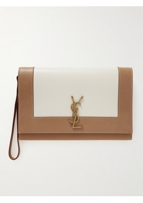 SAINT LAURENT - Cassandre Two-tone Leather Pouch - Off-white - One size