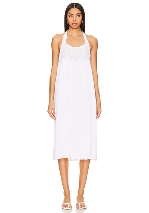 Tularosa Sammy Midi Dress in White. Size M, S, XL, XS, XXS.