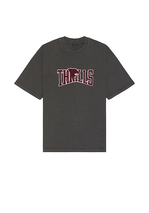THRILLS Stand Firm Box Fit Oversize Tee in Charcoal. Size L, S, XL/1X.