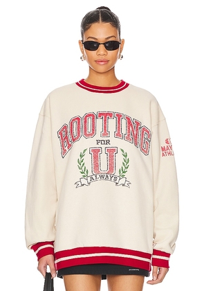 The Mayfair Group Rooting For U Sweatshirt in Cream. Size M/L, S/M, XS.