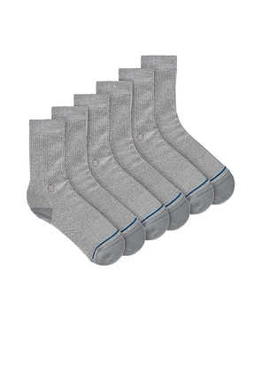 Stance Icon 3 Pack Socks in Grey. Size M.