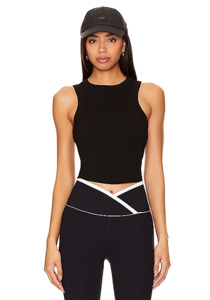 YEAR OF OURS Racer Crop Top in Black. Size M, S, XL, XS.