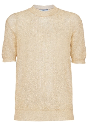 Prada lamé crew-neck knitted top - Gold