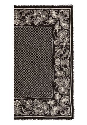 Balmain paisley-print frayed-edge scarf - Black