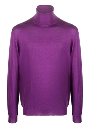 Malo roll-neck fine-knit jumper - Purple