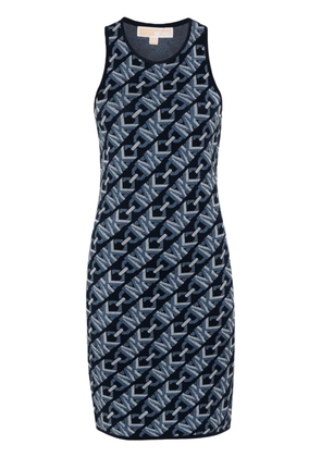 Michael Michael Kors monogram-pattern sleeveless dress - Blue