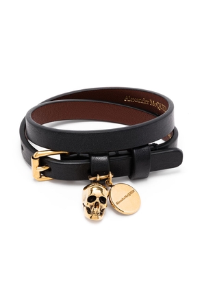 Alexander McQueen skull-motif wraparound bracelet - Black