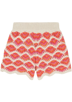 Alanui Hawa Mahal crochet-knit shorts - Pink
