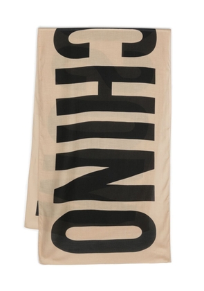 Moschino logo-print scarf - Neutrals