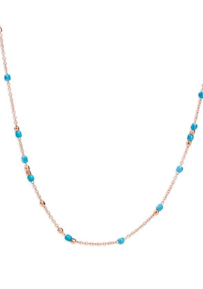 Dodo 9kt rose gold mini Granelli chain necklace - Pink