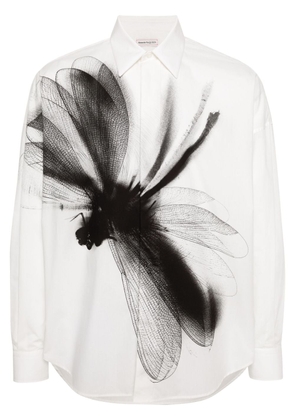 Alexander McQueen Dragonfly-print cotton shirt - White