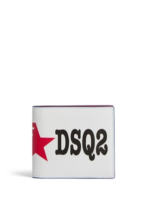 Dsquared2 logo-print leather wallet - White