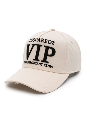 Dsquared2 slogan-embroidered cotton baseball cap - White
