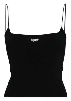 Dsquared2 logo-plaque knitted crop top - Black