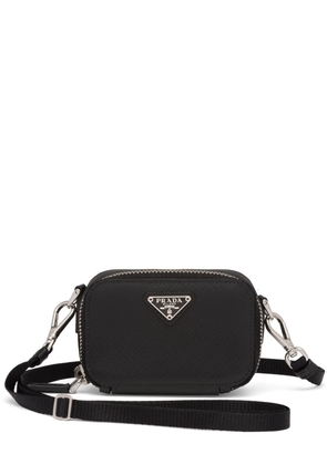 Prada triangle-logo leather case - Black