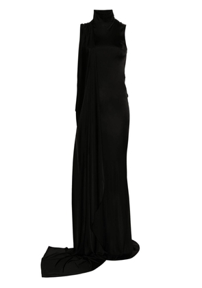 Saint Laurent high-neck draped maxi dress - Black