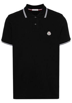 Moncler logo-appliqué polo shirt - Black