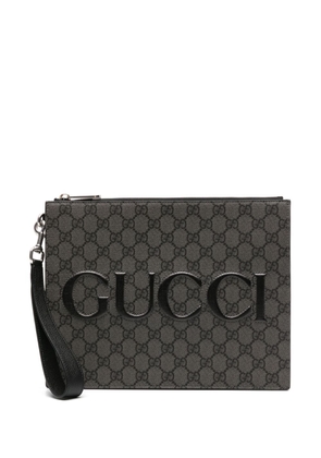 Gucci GG Supreme clutch bag - Grey