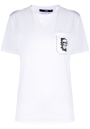Karl Lagerfeld logo print pocket T-shirt - White