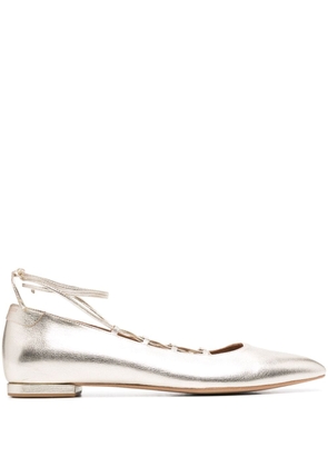 Claudie Pierlot metallic leather ballerina shoes - Gold