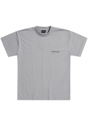 Balenciaga logo-embroidered jersey T-shirt - Grey