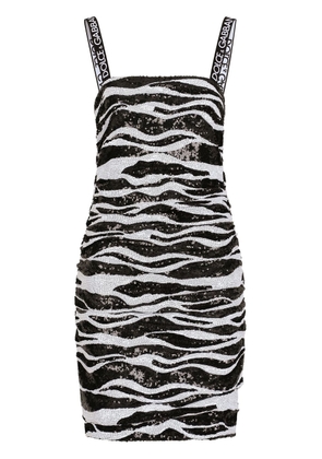 Dolce & Gabbana sequin-embellished zebra print mini dress - Black