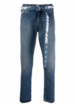 Off-White tapered belted jeans - Blue