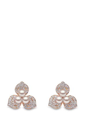 Yoko London 18kt rose gold Petal Akoya pearl and diamond earrings - Pink