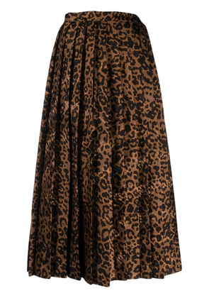 VETEMENTS leopard-print high-waist skirt - Brown