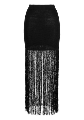 3.1 Phillip Lim fringed knitted maxi skirt - Black