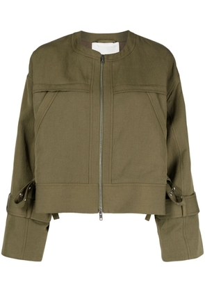 3.1 Phillip Lim boxy cotton-linen utility jacket - Green
