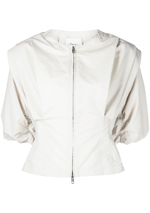 3.1 Phillip Lim zip-fastening short-sleeve blouse - Neutrals