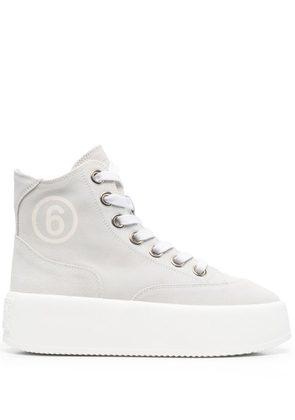 MM6 Maison Margiela number logo 40mm high-top sneakers - Grey