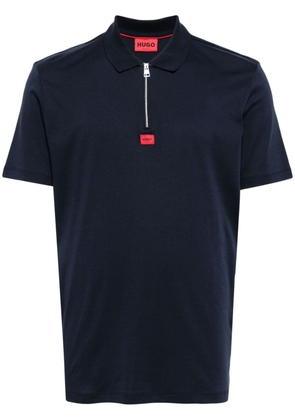 HUGO logo-appliqué cotton polo shirt - Blue