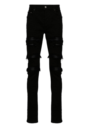 AMIRI Thrasher leather-trim skinny jeans - Black