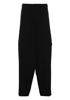 Y's tapered wool cargo trousers - Black