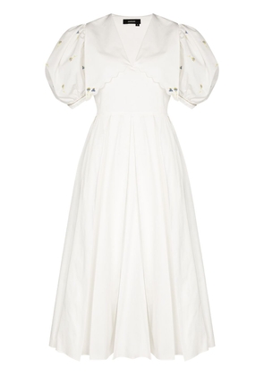 ANOUKI embroidered puff-sleeve dress - White