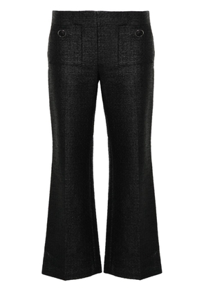 Elisabetta Franchi tweed cropped flared trousers - Black