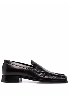 Jil Sander square-toe polished-finish loafers - Black