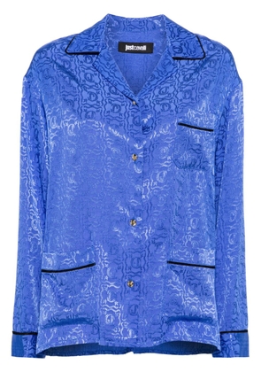 Just Cavalli logo snake-jacquard shirt - Blue