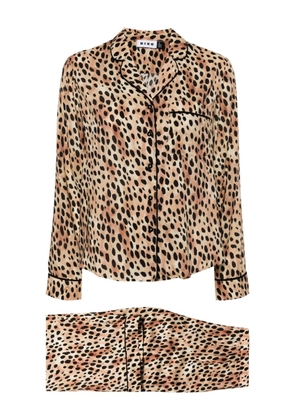 Rixo Austin leopard-print pyjama set - Brown