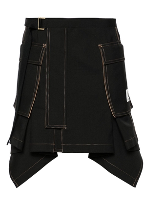 sacai x Carhartt WIP asymmetric skirt - Black