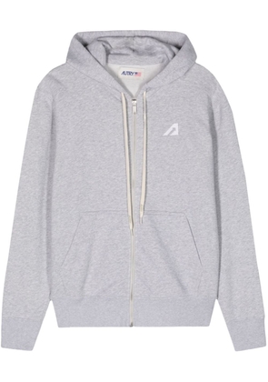 Autry logo-embroidered zip-up hoodie - Grey