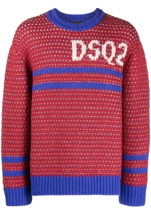 Dsquared2 jacquard piqué logo knitted jumper